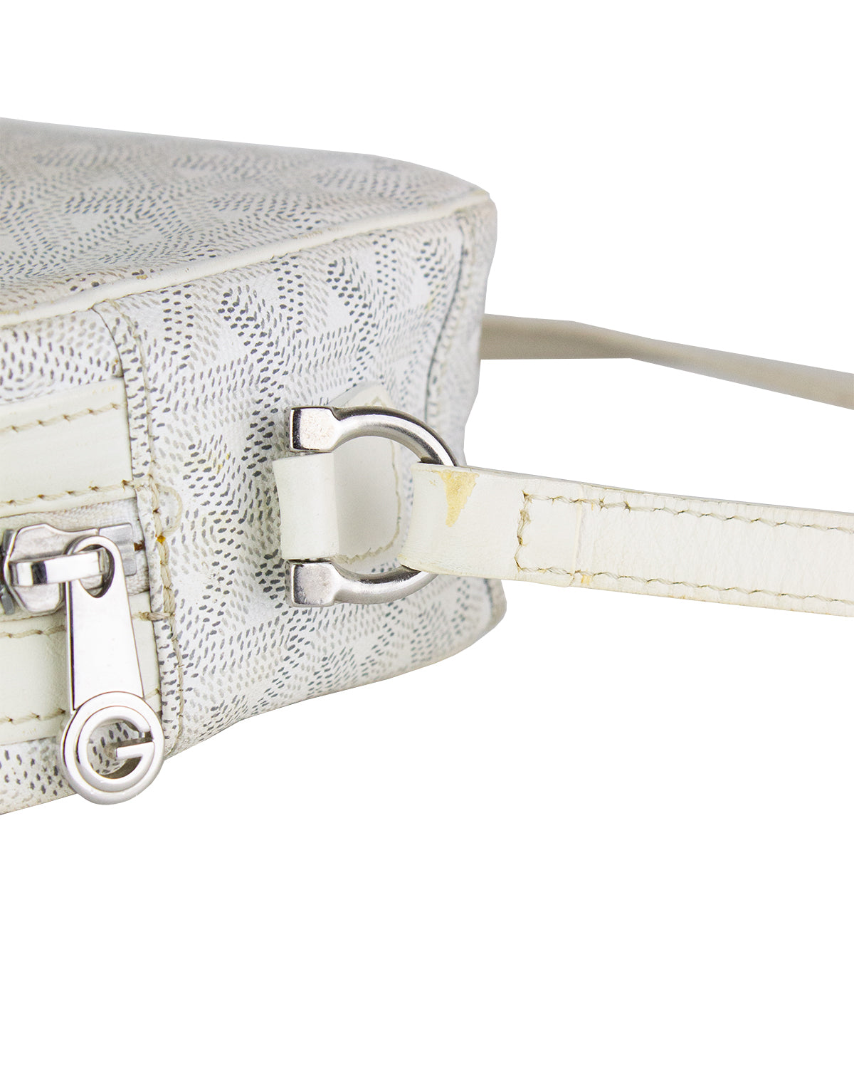 Goyard Goyardine Sac Cap Vert Shoulder Bag White Canvas PM - Allu USA