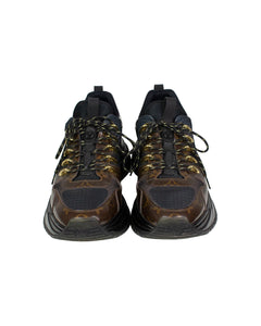 LOUIS VUITTON Iridescent Calfskin Mens Run Away Pulse Sneakers 5.5