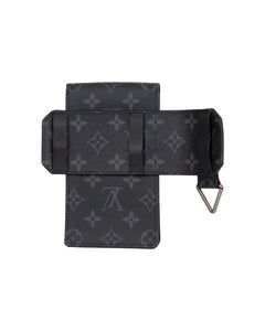 35MM Monogram Eclipse Black Grey Leather Utility Belt Bag