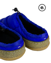 Load image into Gallery viewer, blue margiela puffer sandals size 45 back angle eight one three logo