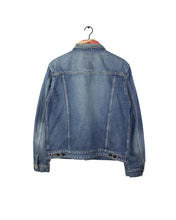 Load image into Gallery viewer, Saint Laurent Denim Jacket Red Bandanna Details Size XL Back