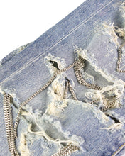Load image into Gallery viewer, Women&#39;s Saint Laurent Paris Light Wash Chain Denim Chain Detail