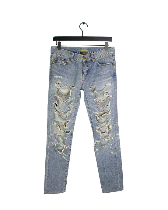 Women's Saint Laurent Paris Light Wash Chain Denim 