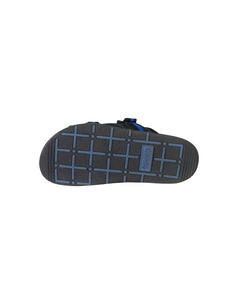 Visvim Christo Black and Blue Stripe Sandals Left Bottom