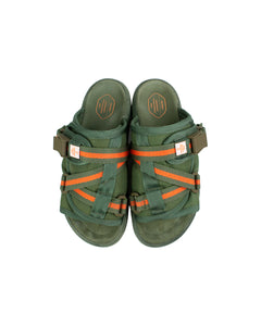 Visvim Christo Striped Sandals Olive Green and Orange Size XS Front