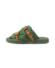 Load image into Gallery viewer, Visvim Christo Striped Sandals Olive Green and Orange Size XS Left Side 